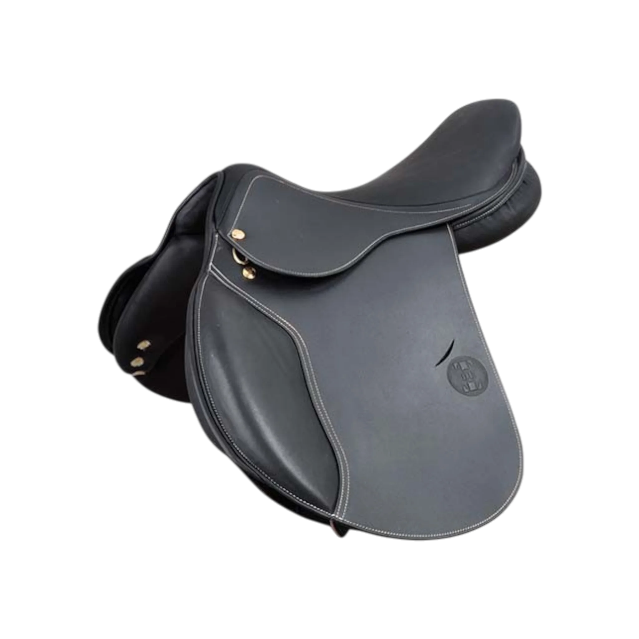 Selle mixte sur mesure GNY x GP en cuir végétal noir - Paris Selle mixte sur mesure GNY x GP en cuir végétal noir - Paris