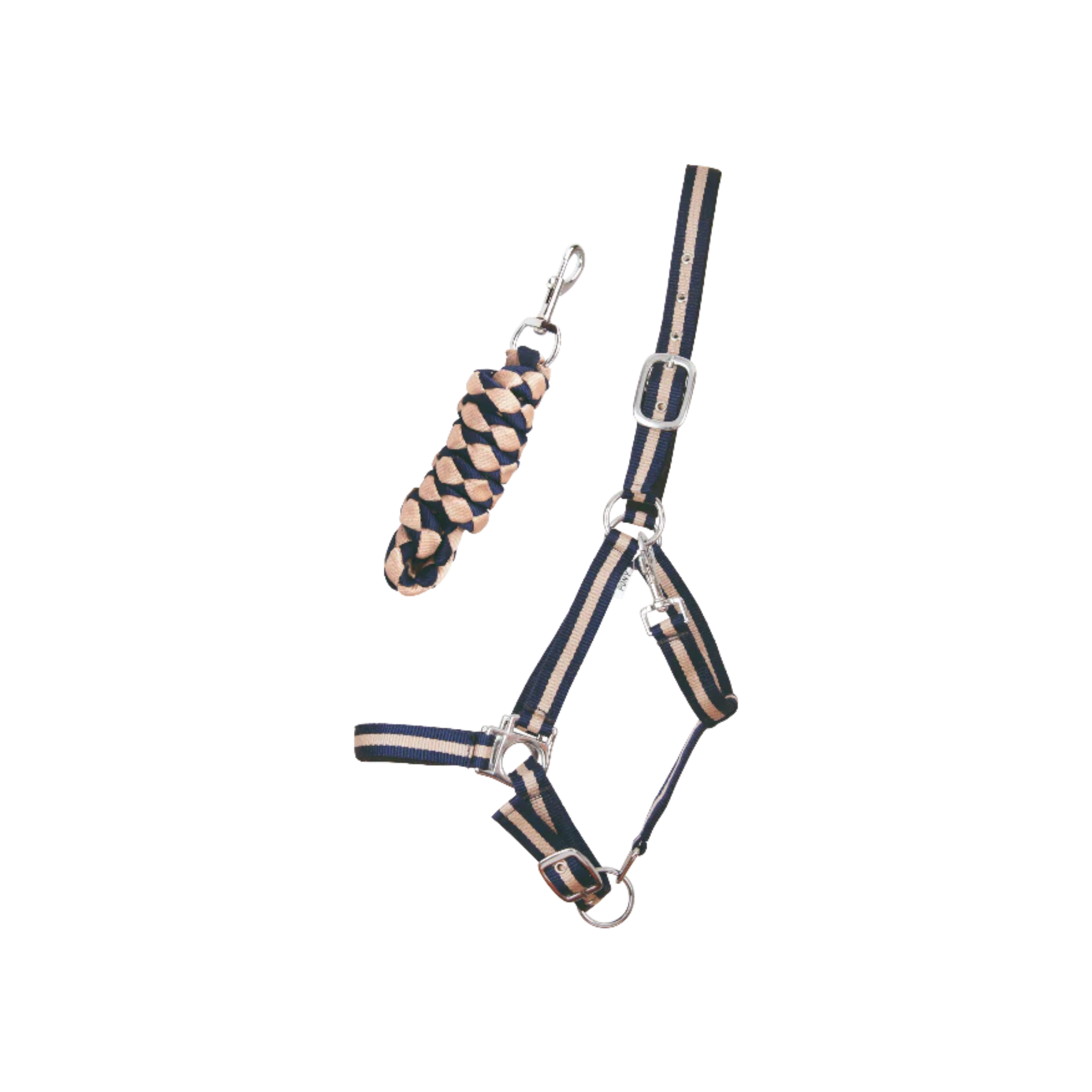 TdeT - Licol synthétique doublé suédine et longe américaine marine/ beige