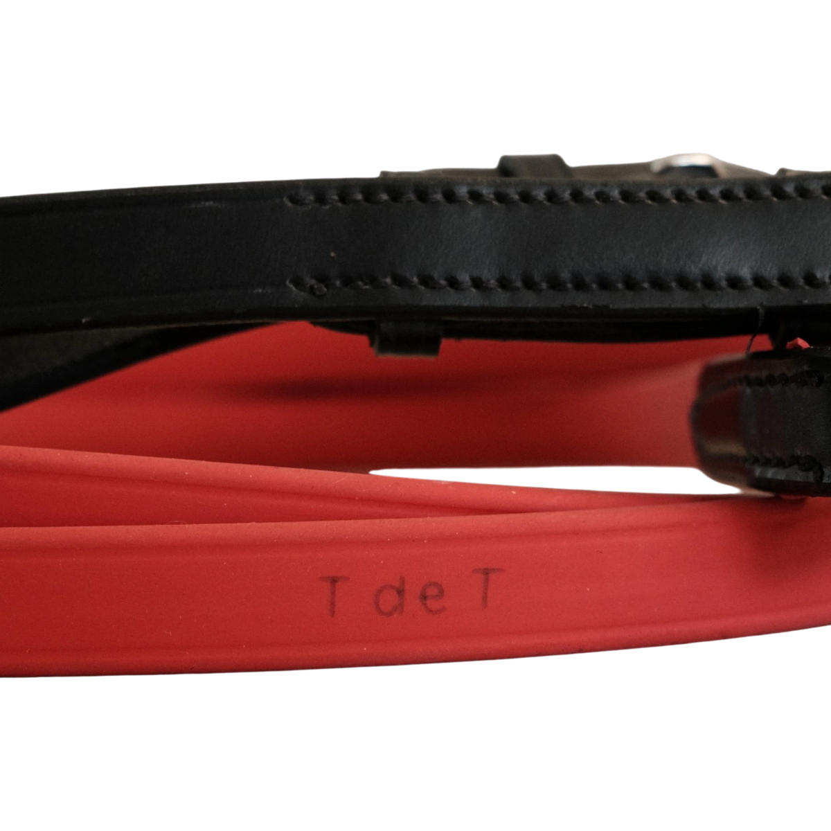 TdeT - Rênes cuir biotack rouge