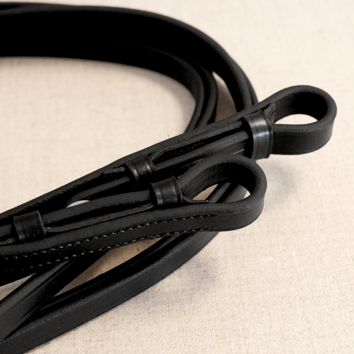 TdeT-Renes de bride lisses Noir