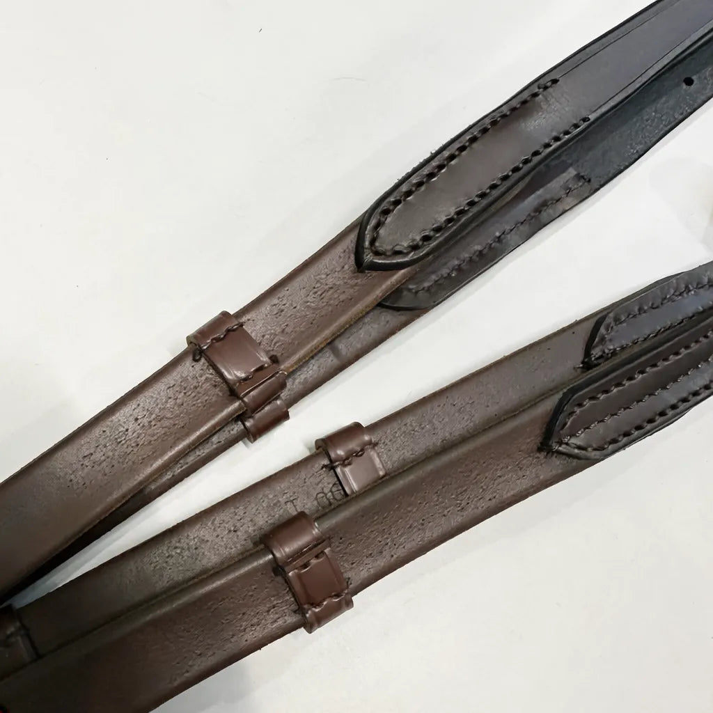 TdeT - Rênes ultragrip à arrêtoirs havane AGRL