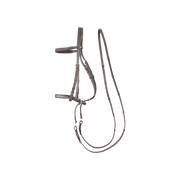 TdeT - Bridon classique Bitless avec rênes havane foncé