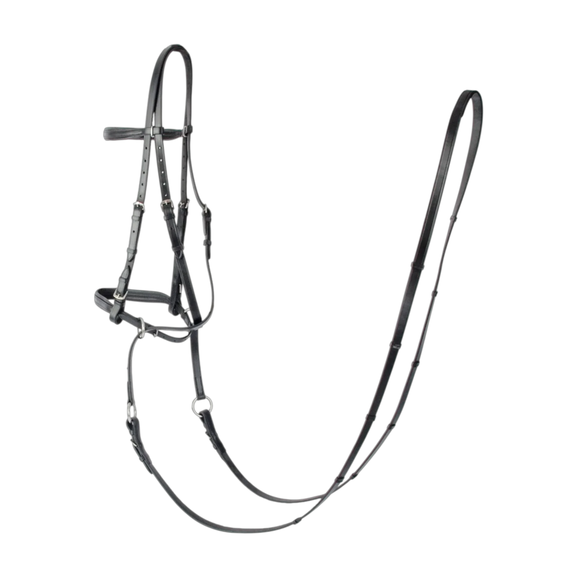 TdeT - Bridon classique Bitless avec rênes noir