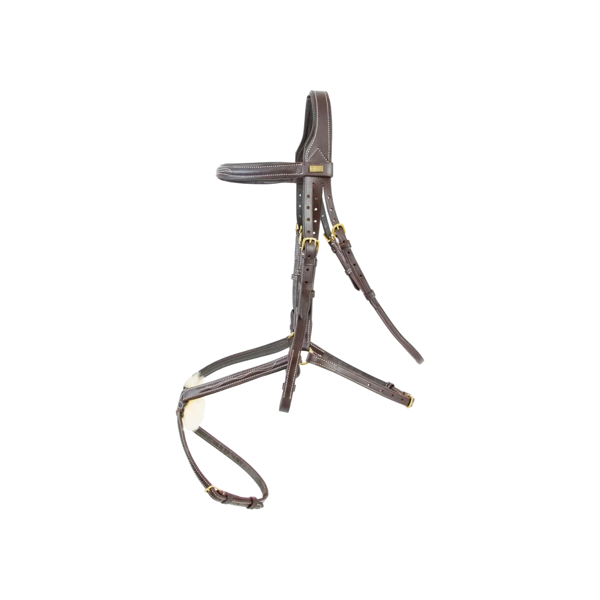TdeT- Bridon classique Kessel muserolle croisée havane foncé