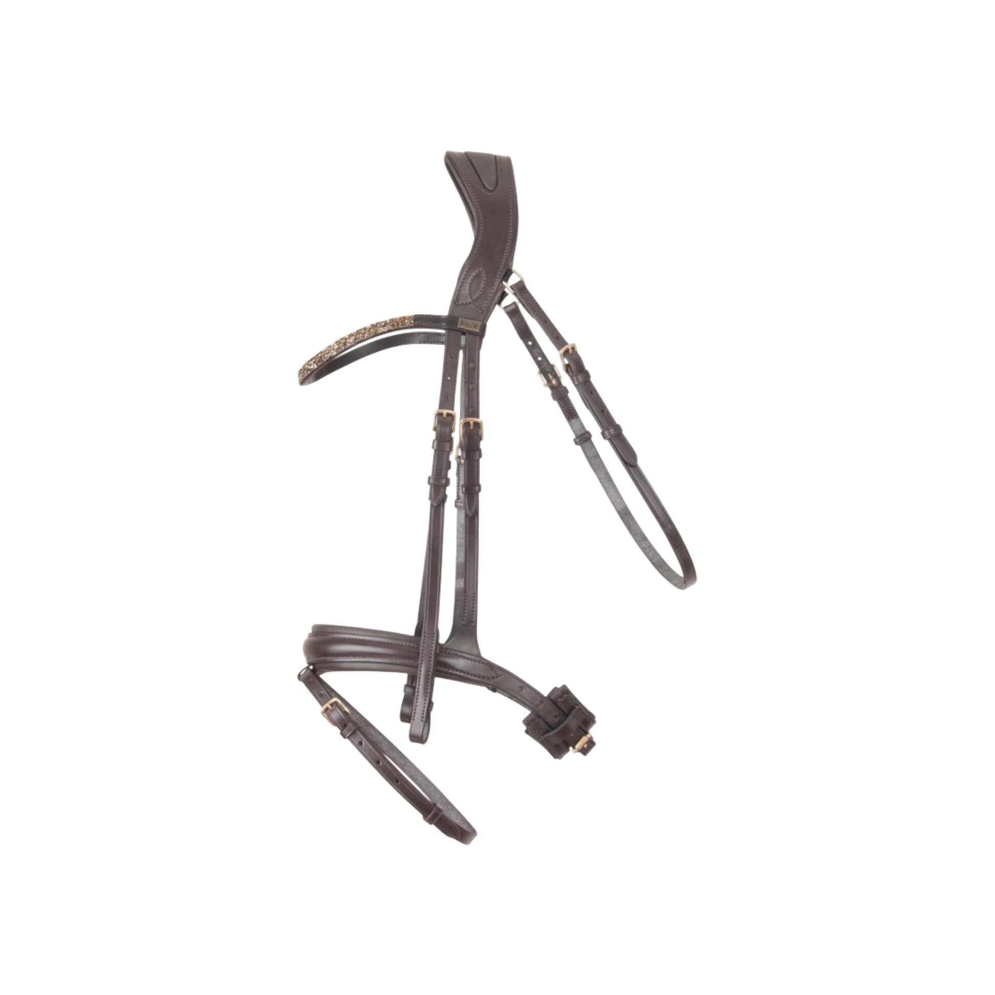 Bridon anatomique Hopper avec rênes marron doré