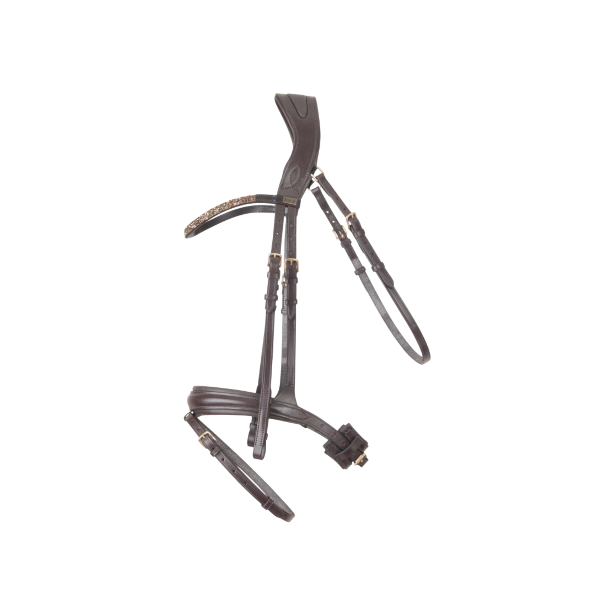 Bridon anatomique Hopper avec rênes marron doré