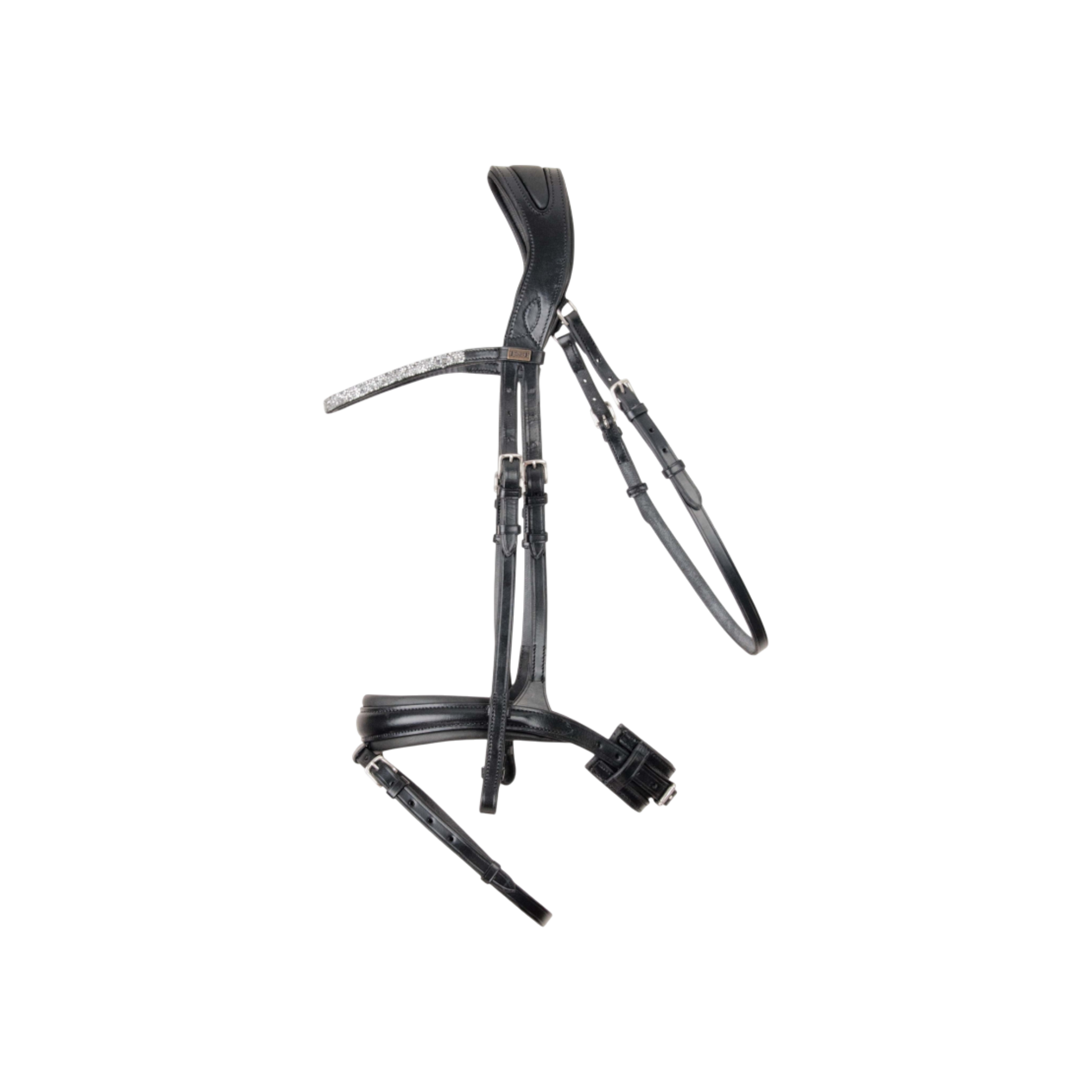 Bridon anatomique Hopper avec rênes noir argent