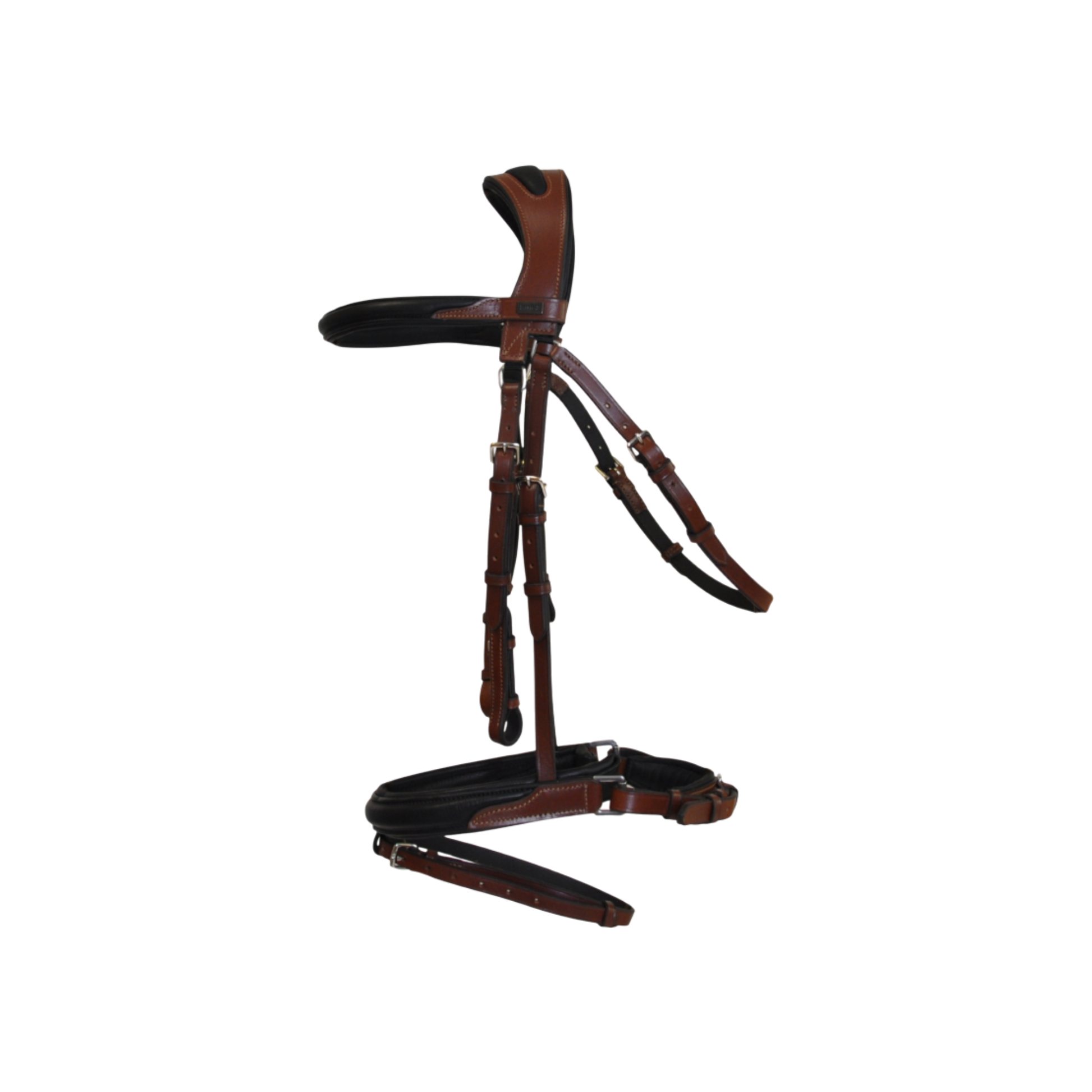 TdeT - Bridon anatomique Lautrec muserolle pull back avec rênes tabac noir