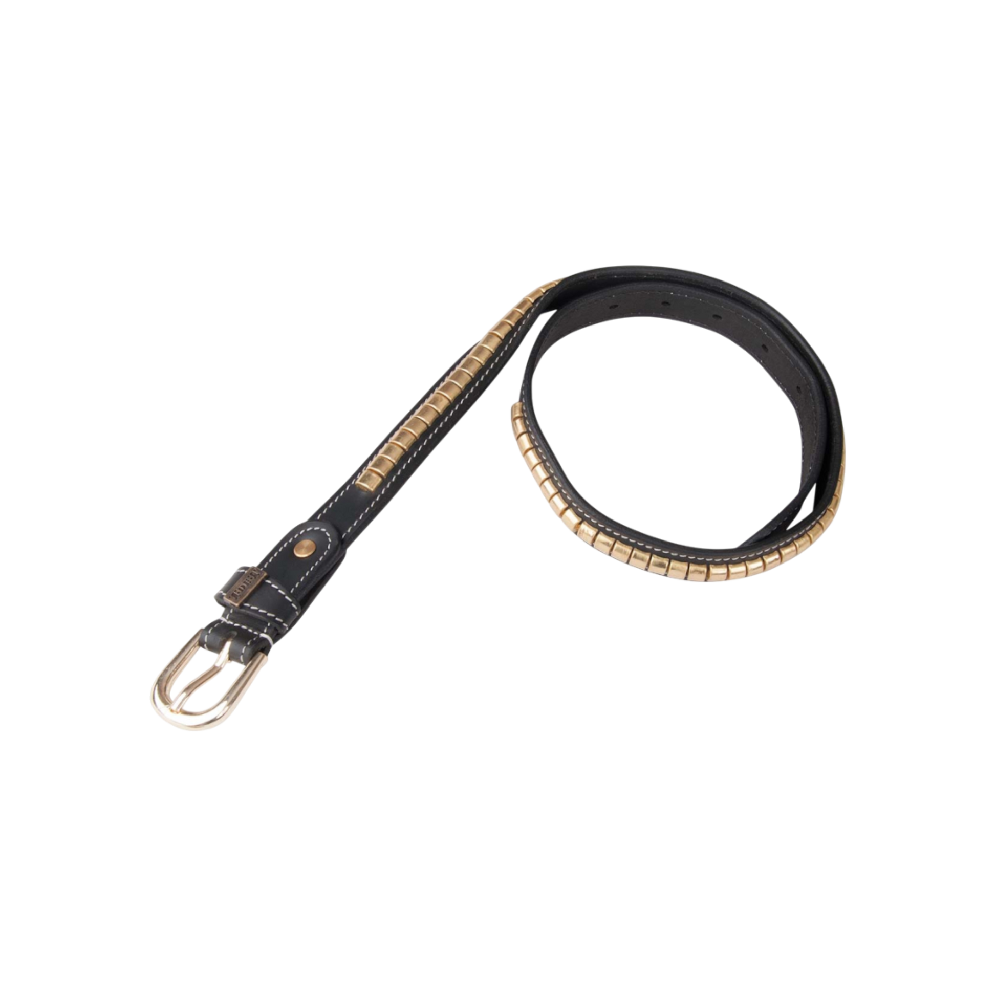 TdeT - Ceinture cuir Clincher noir jaune