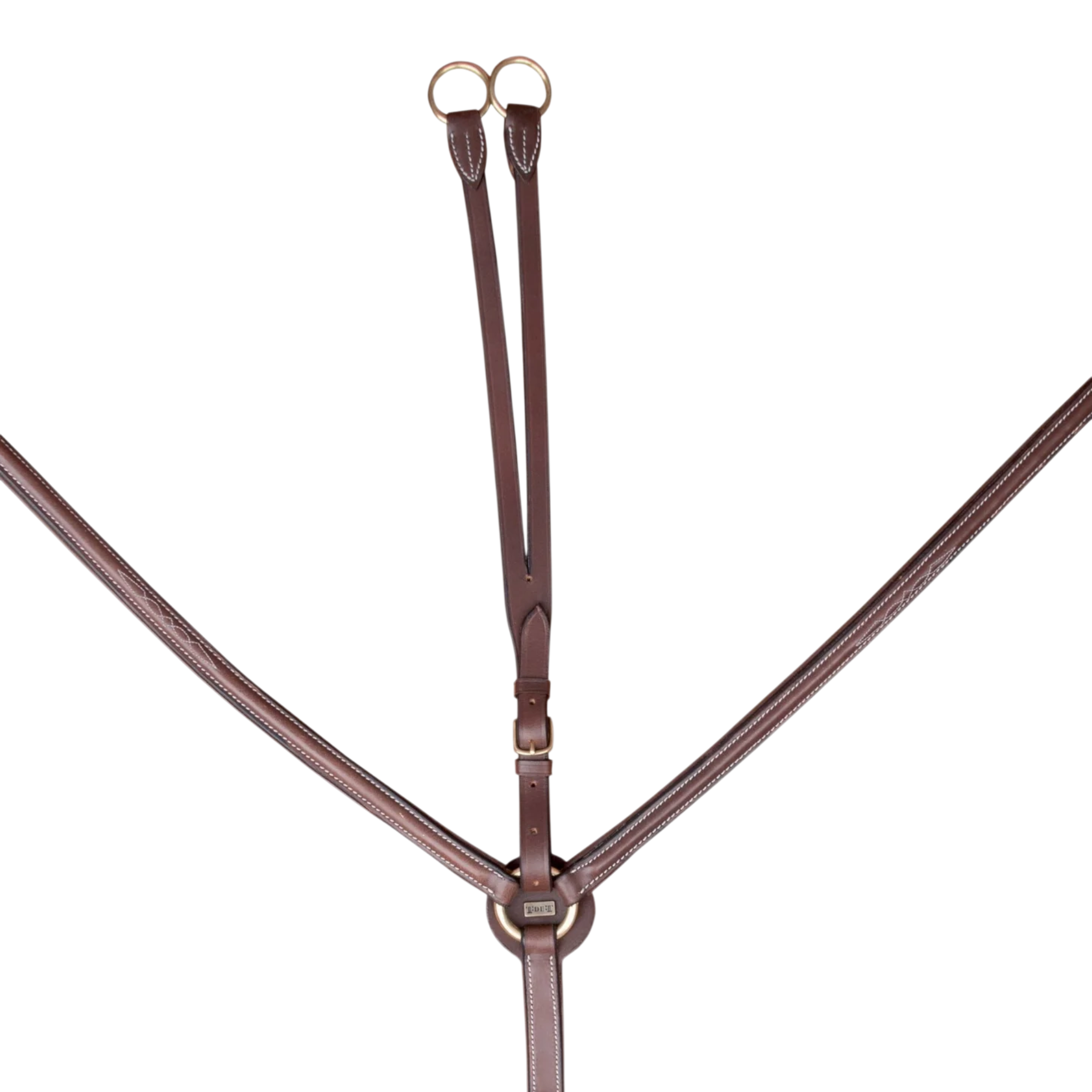 TdeT - Collier de chasse doublé surpiqué tabac