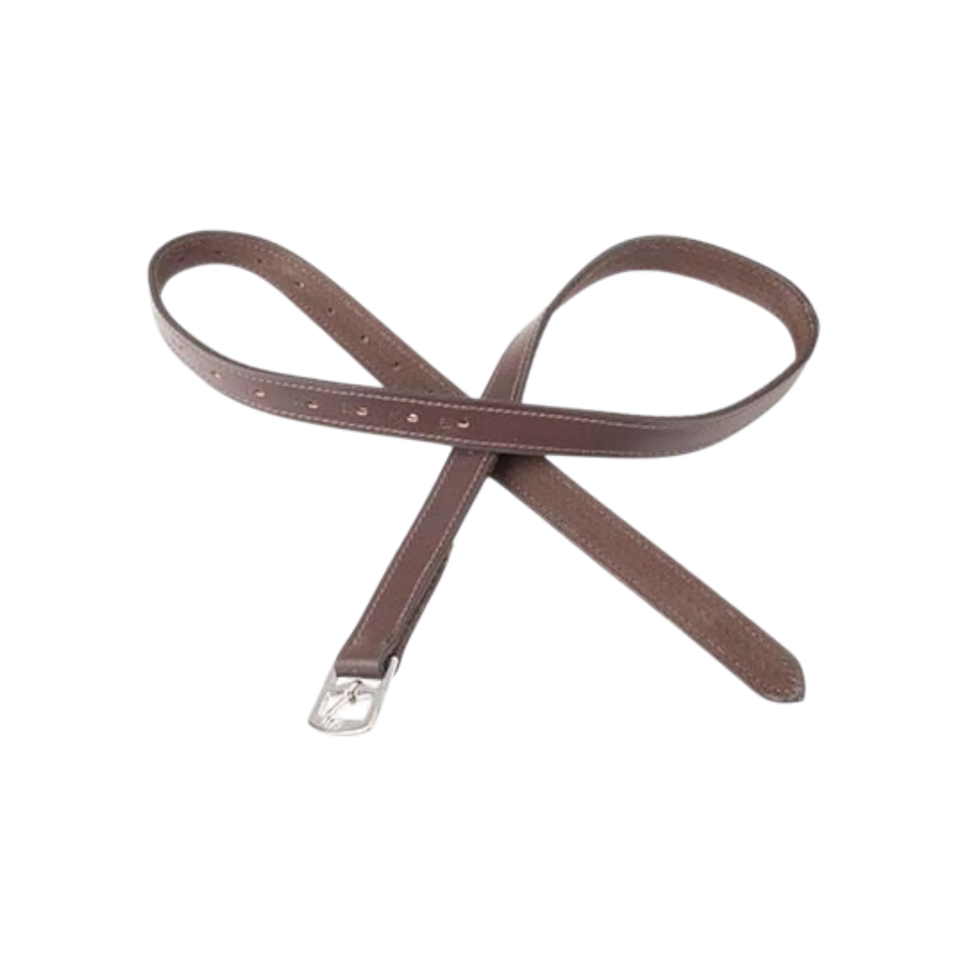 TdeT - Étrivières cuir et nylon havane foncé