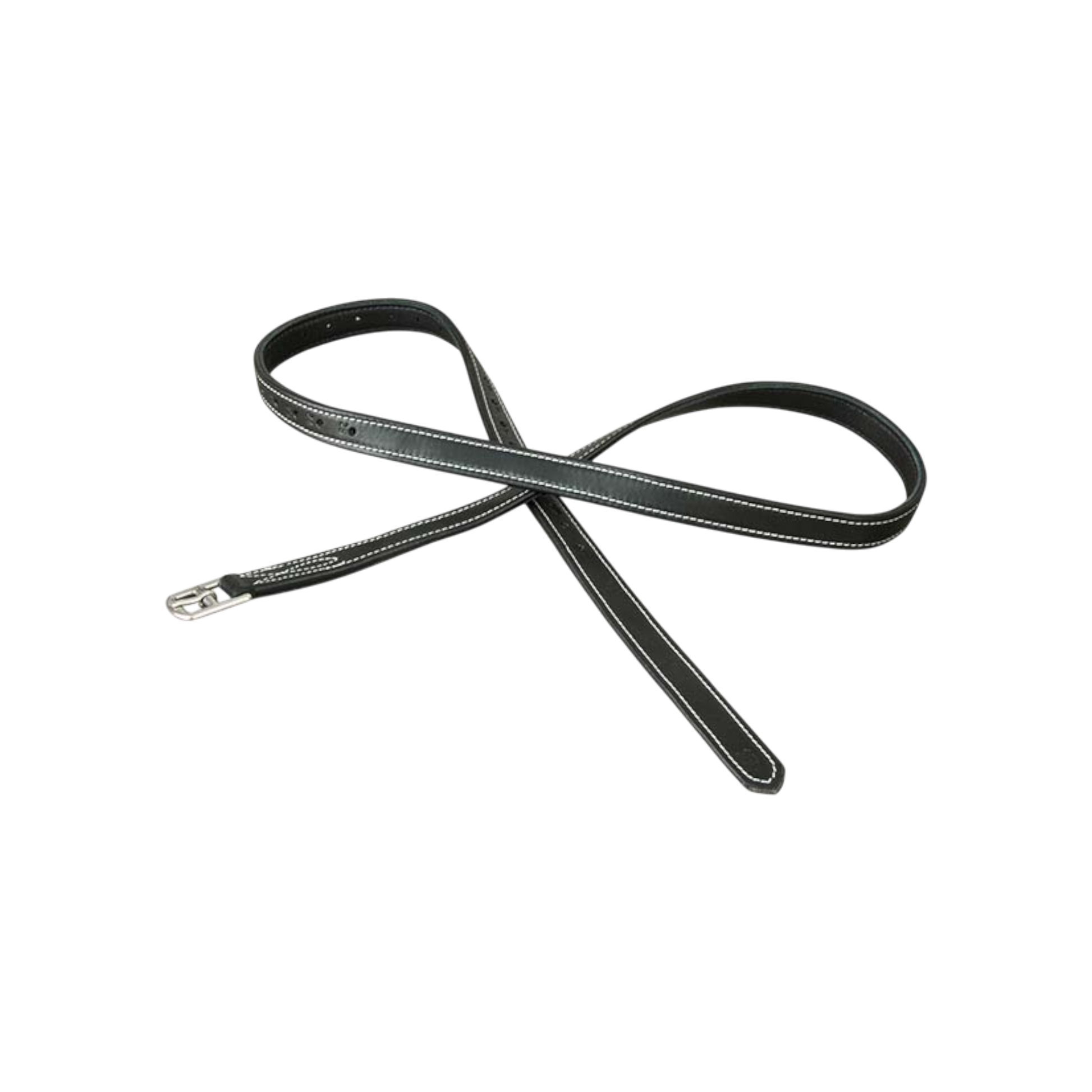 TdeT - Étrivières Luxe fines cuir noir blanc