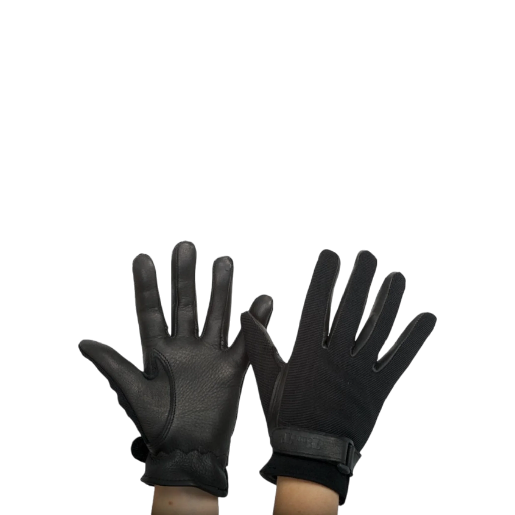 TdeT - Gants d'équitation Cuir et maille jaune noir