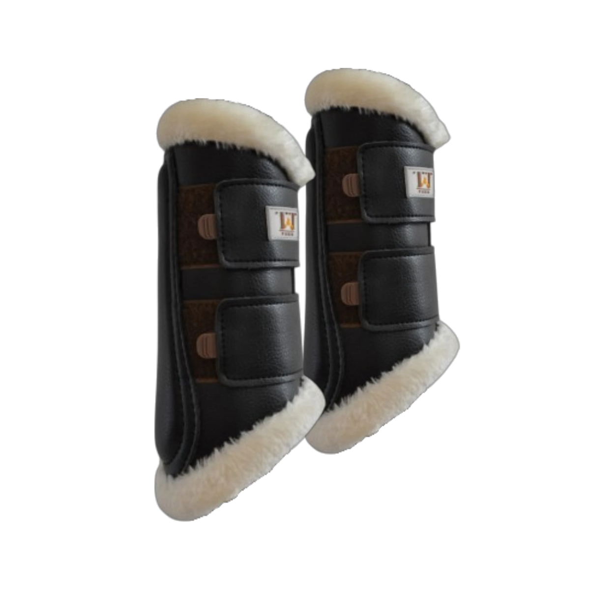 TdeT - Guêtres Dressage néoprène mouton antérieurs marron/ noir