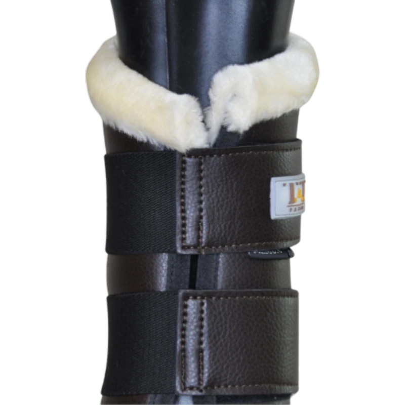 TdeT - Guêtres Dressage néoprène mouton postérieurs marron/ noir