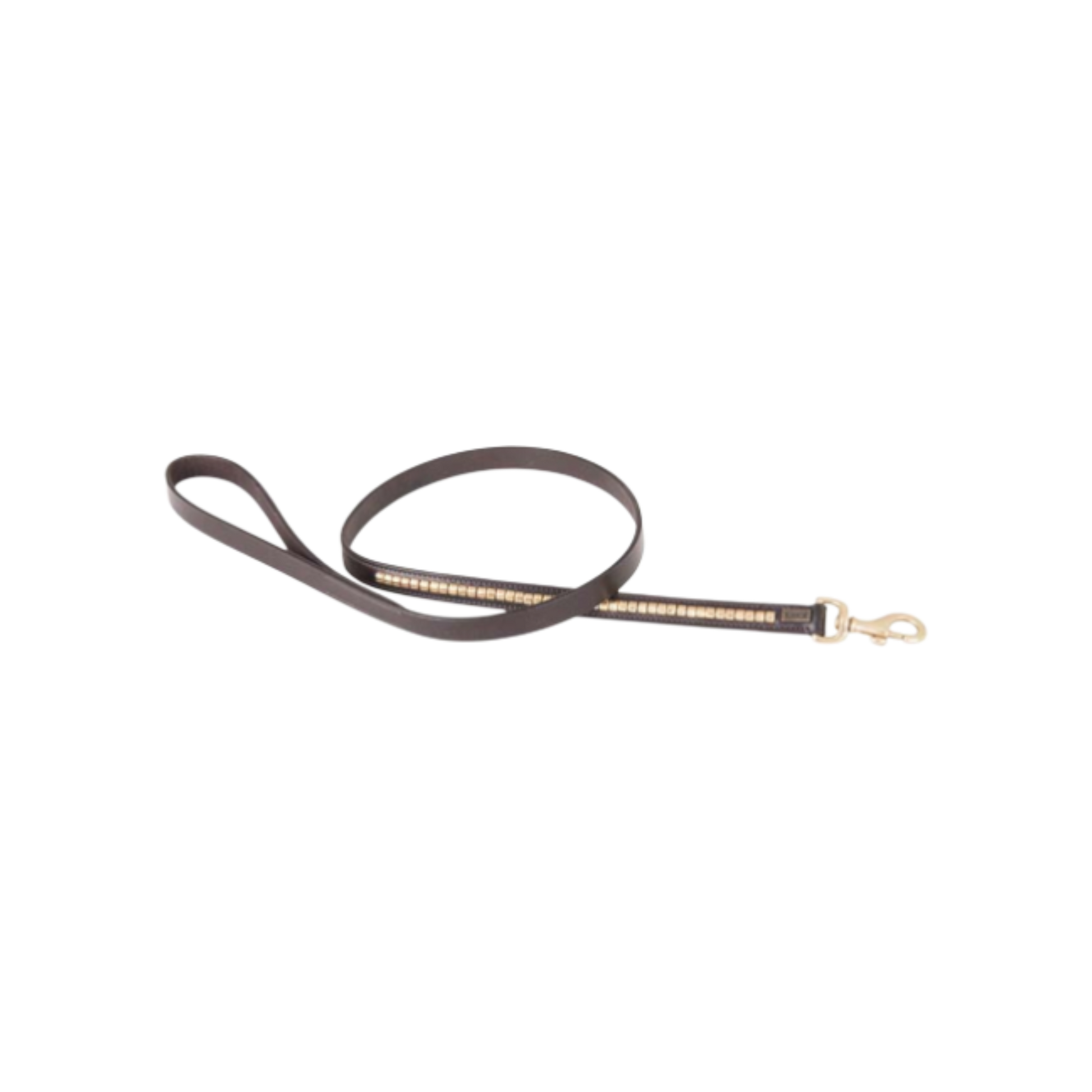 TdeT - Laisse pour chien Clincher havane foncé/ jaune