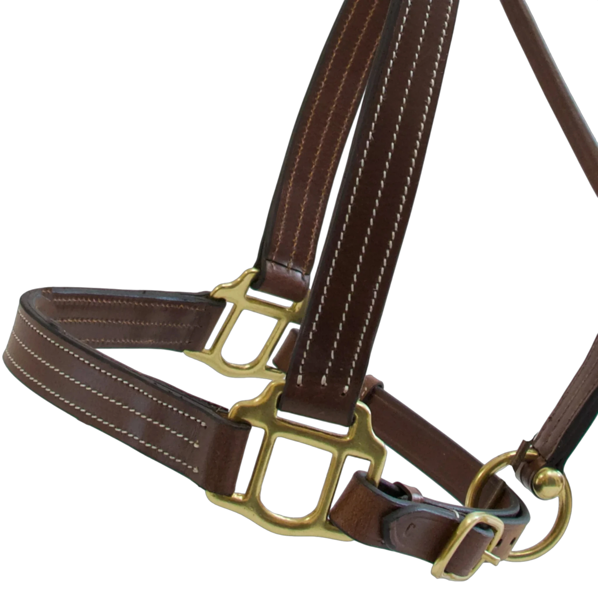 TdeT - Licol cuir triple stitched marron foncé