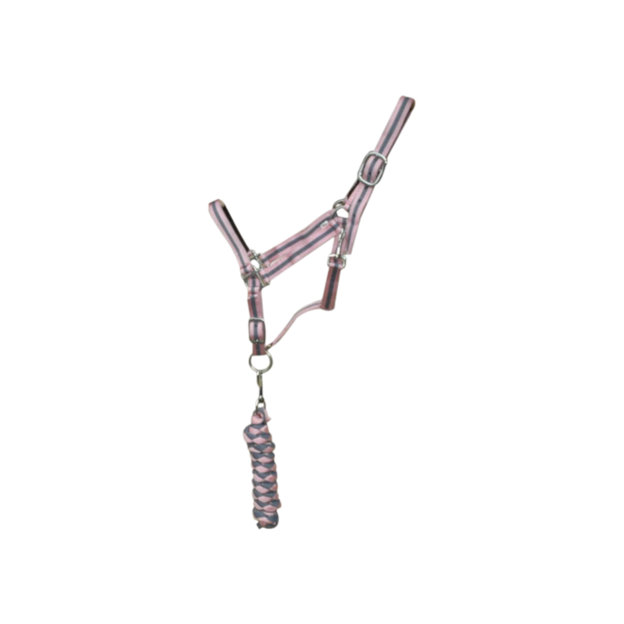 TdeT - Licol synthétique doublé suédine et longe américaine gris/ rose