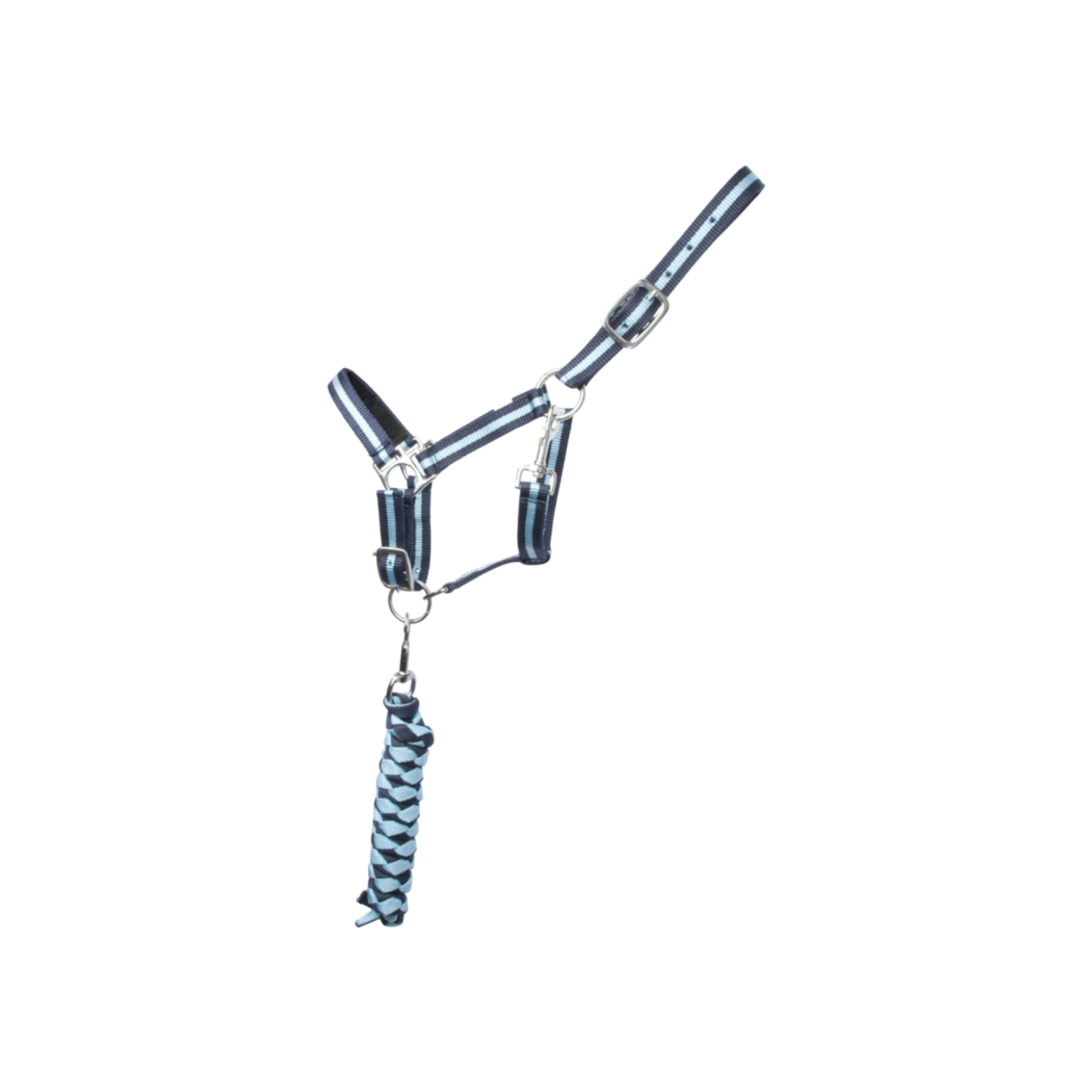 TdeT - Licol synthétique doublé suédine et longe américaine marine/ bleu ciel