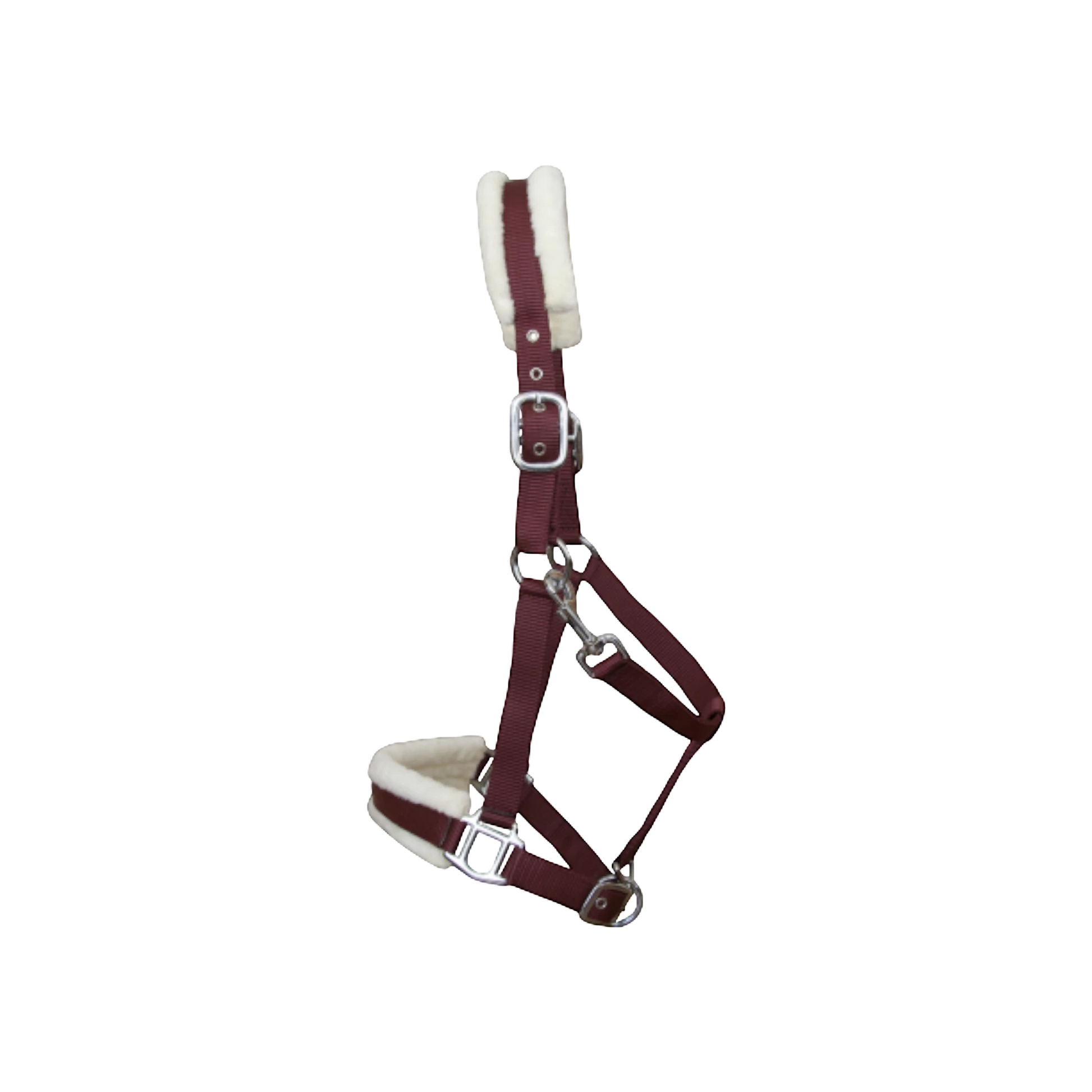 TdeT - Synthetic sheepskin halter burgundy/natural