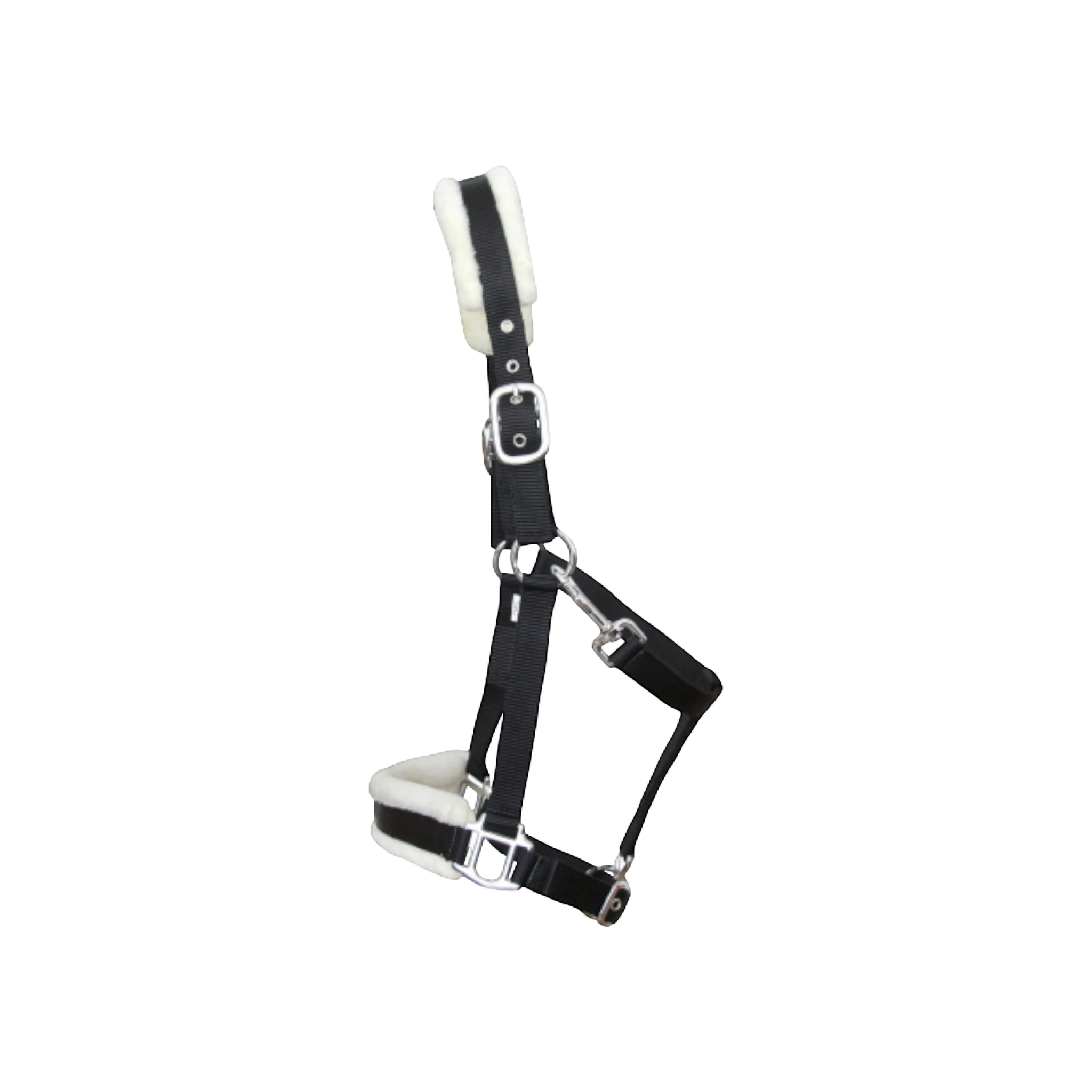 TdeT - Synthetic sheepskin halter black/natural