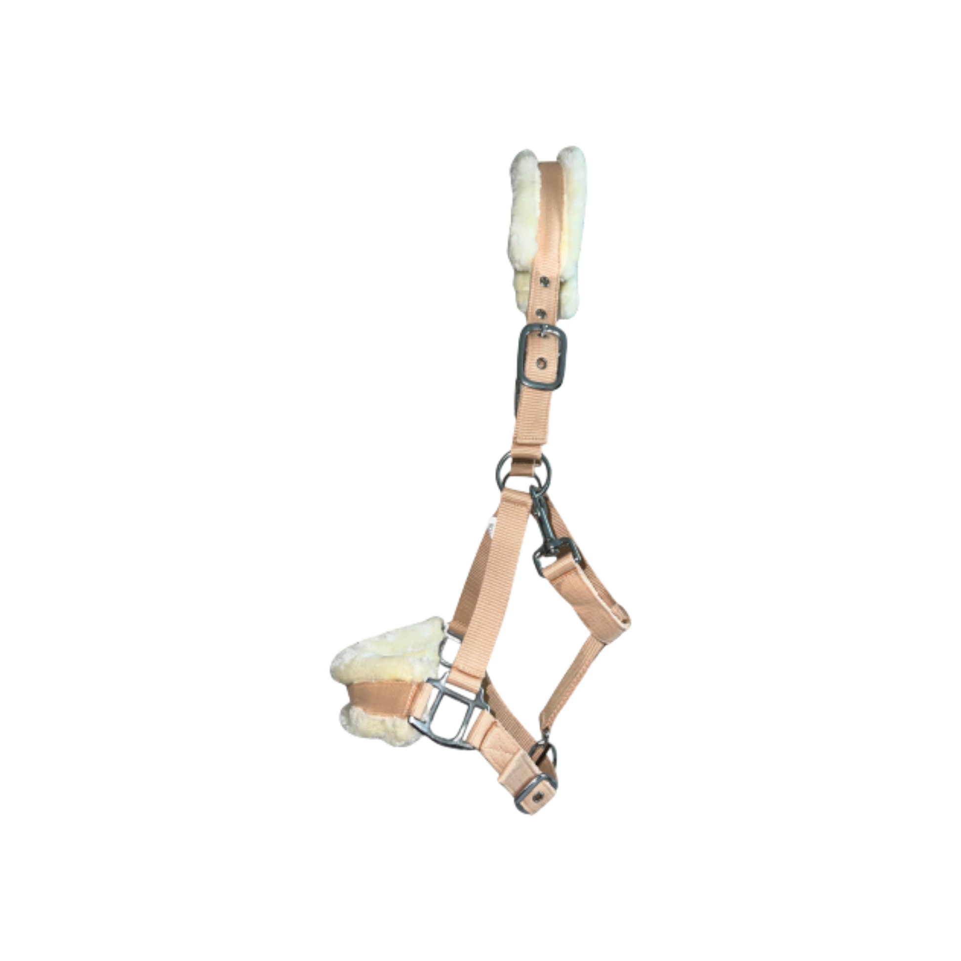 TdeT - Licol mouton synthétique pêche/ naturel