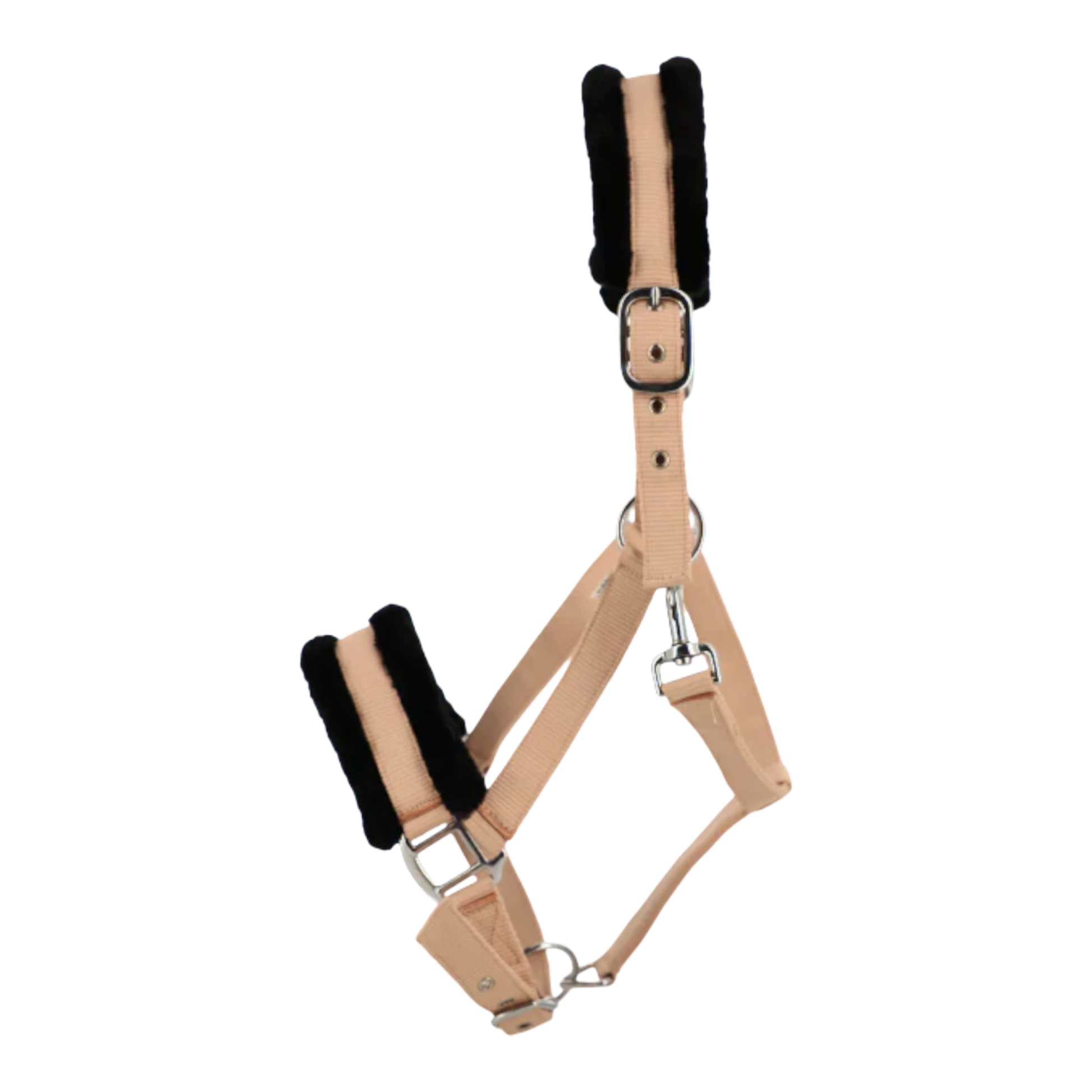 TdeT - Synthetic sheepskin halter peach/black