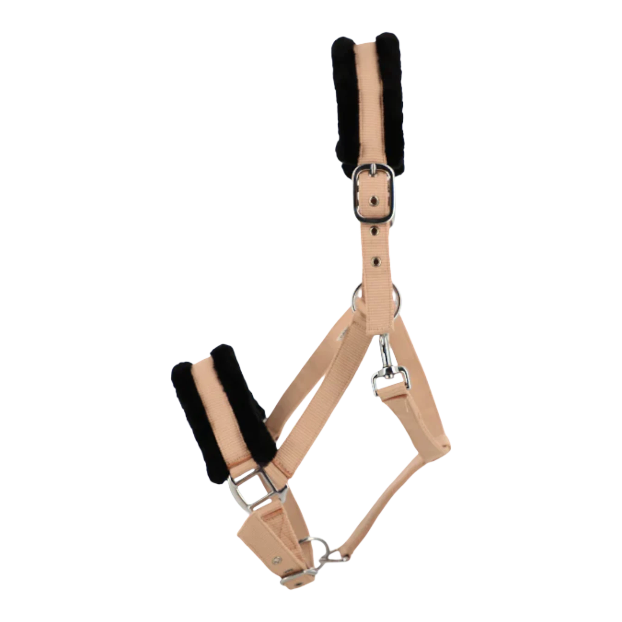 TdeT - Synthetic sheepskin halter peach/black