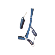 TdeT - Licol synthétique satiné doublé mousse et longe ronde marine