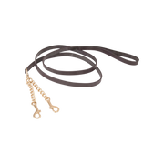 tdeT - Longe de présentation cuir double chaînette havane foncé