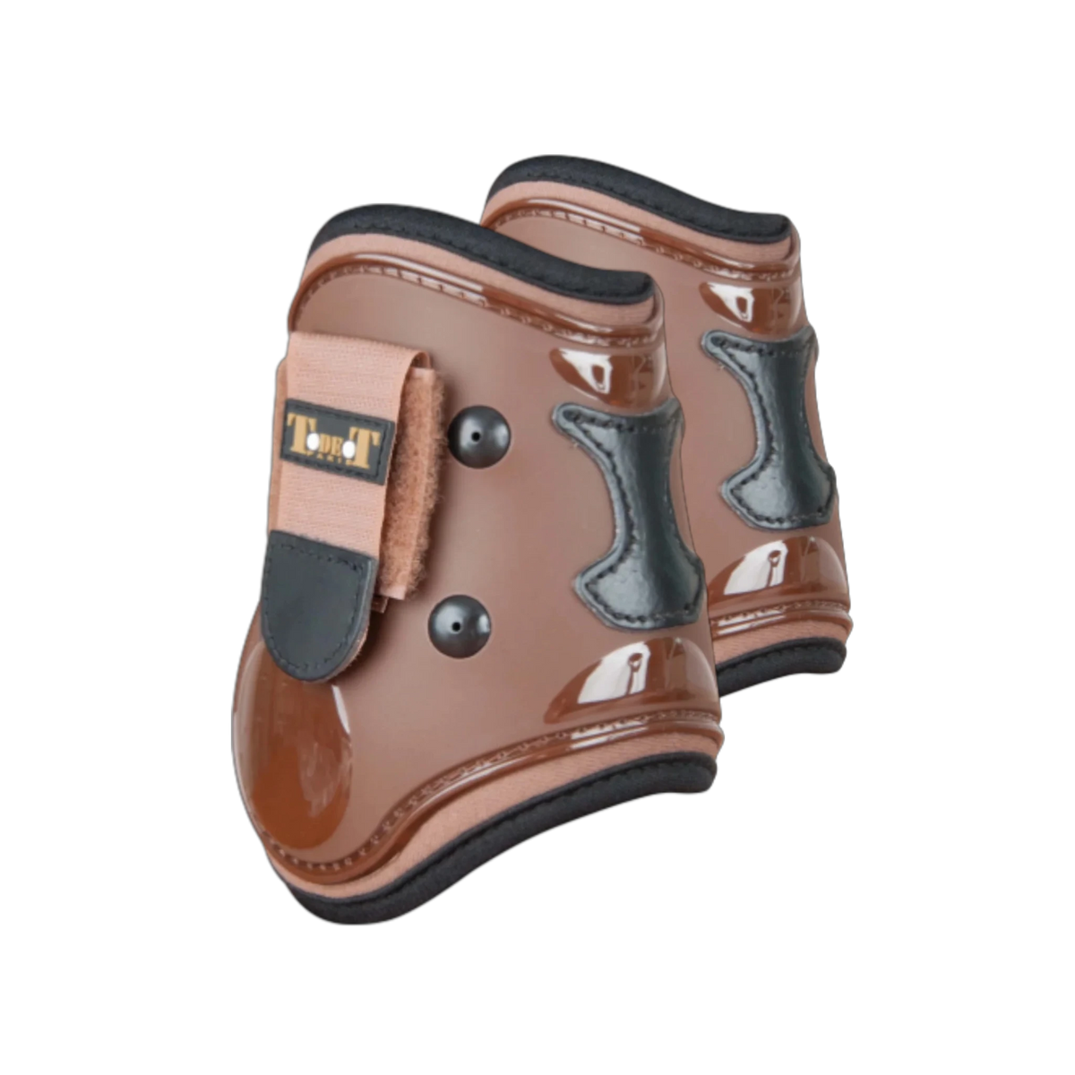 TdeT - Protège-boulets coque et cuir marron/ noir