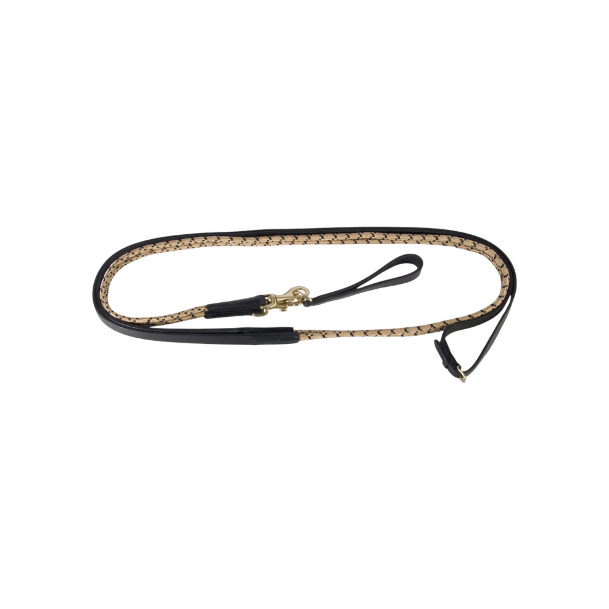 TdeT - Rênes allemandes cuir et corde noir et beige