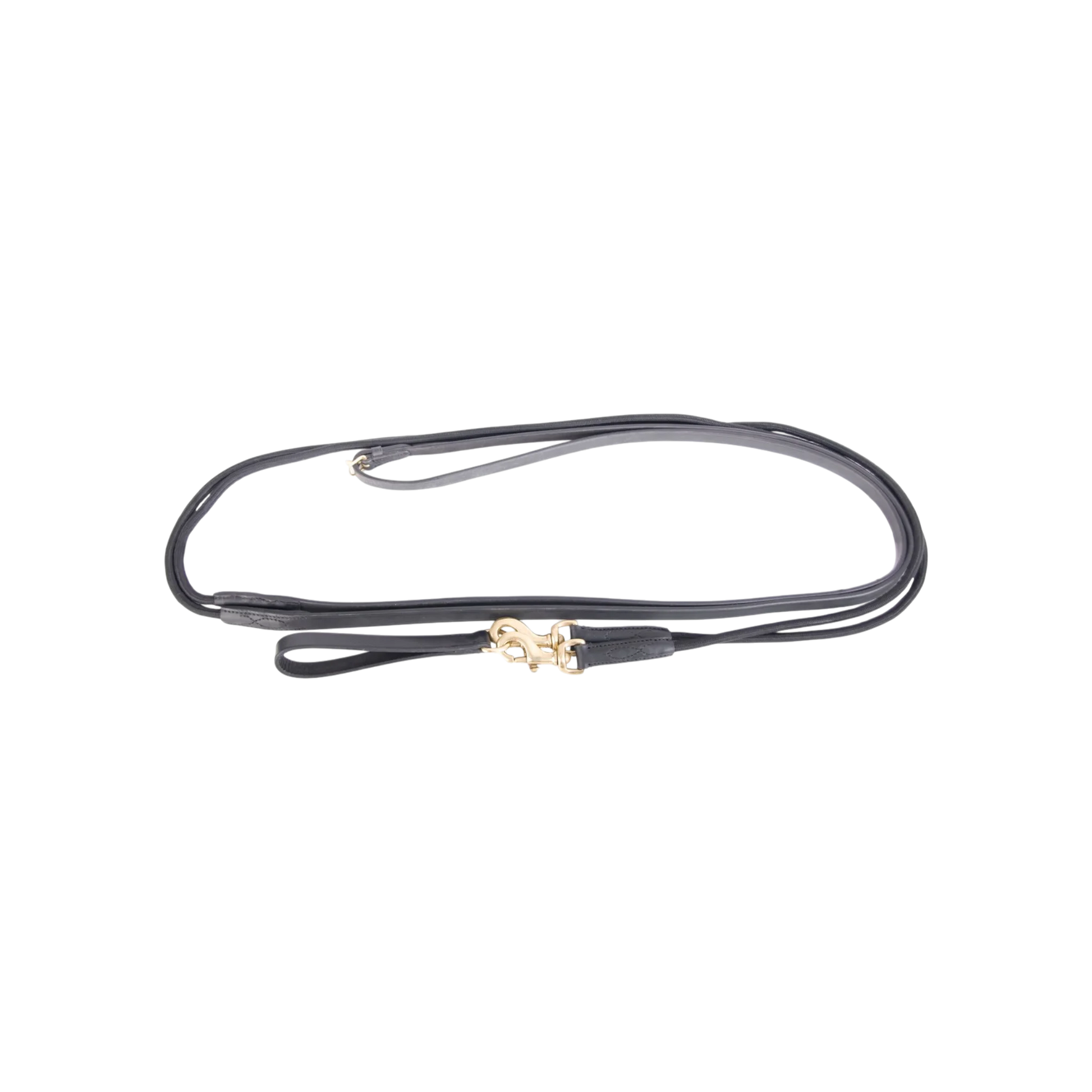 TdeT - Rênes allemandes cuir et corde noir uni