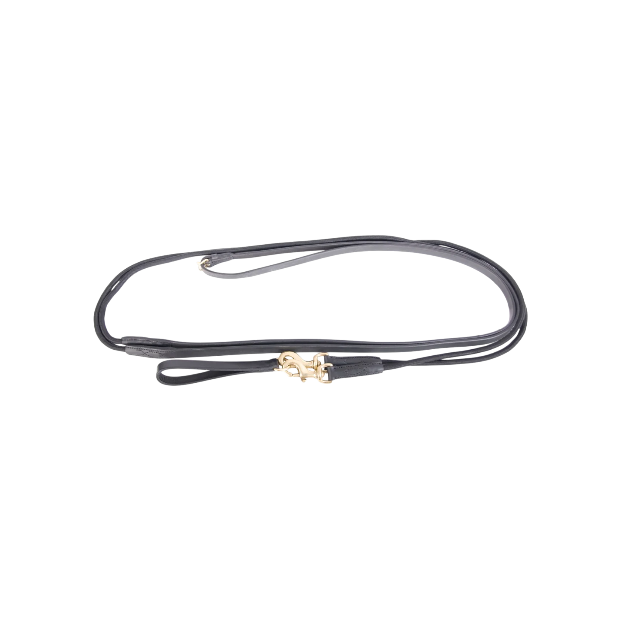 TdeT - Rênes allemandes cuir et corde noir uni