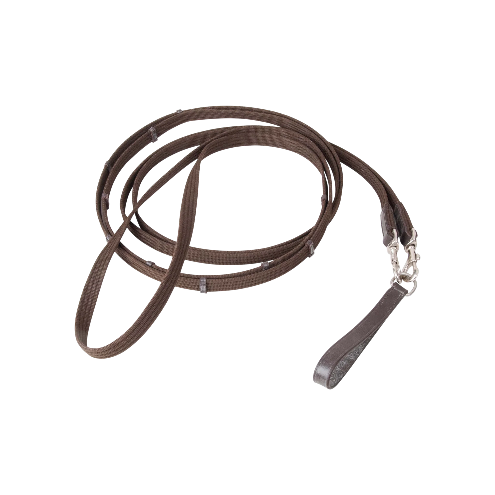 TdeT - German reins webbing with snap hooks dark havana