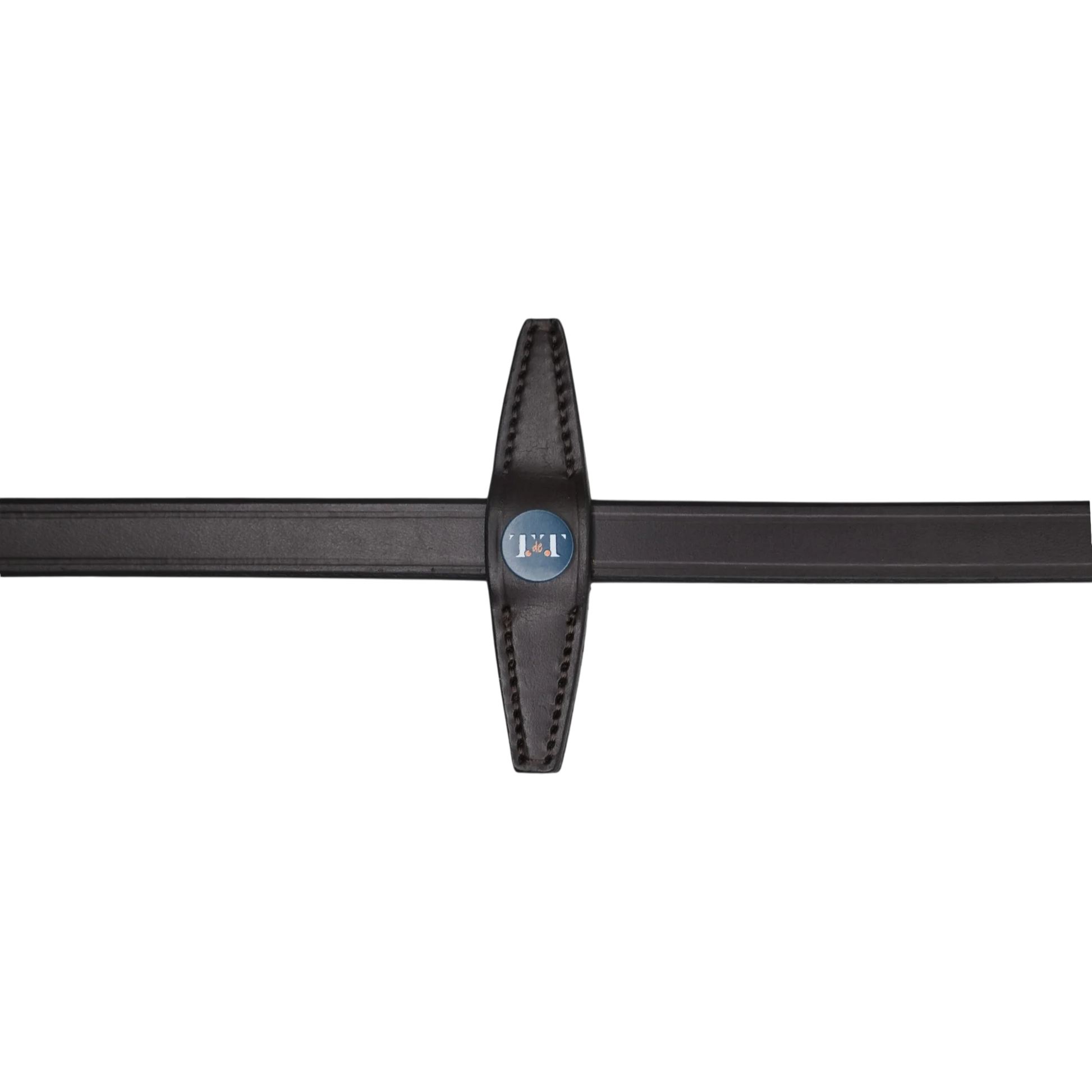 TdeT - Rênes caoutchouc micro picots à arrêtoirs havane foncé