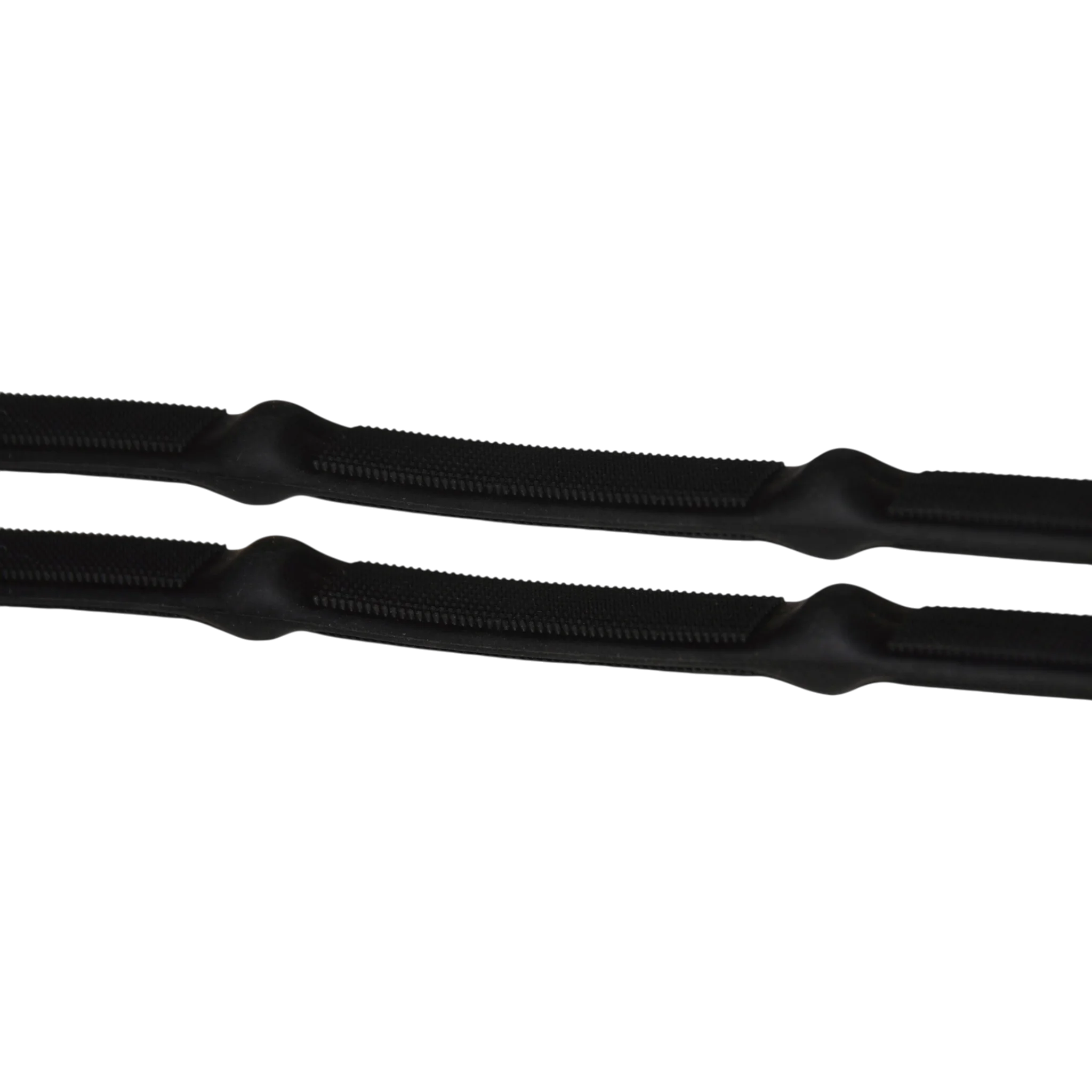 TdeT - Rênes caoutchouc micro picots à arrêtoirs noir