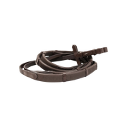 TdeT - Rênes caoutchouc petits picots à arrêtoirs havane foncé