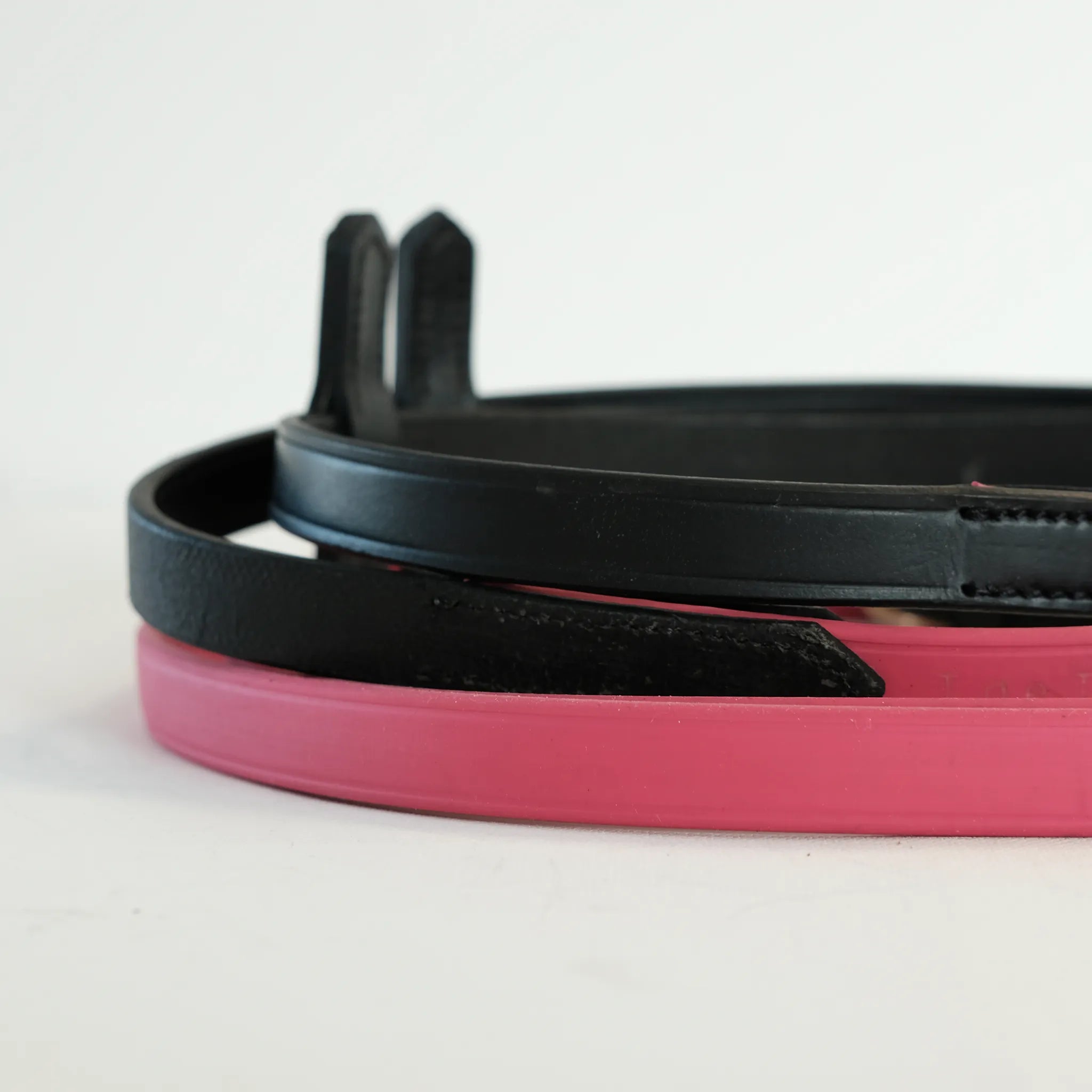 TdeT - Rênes cuir Biotack rose fuchsia