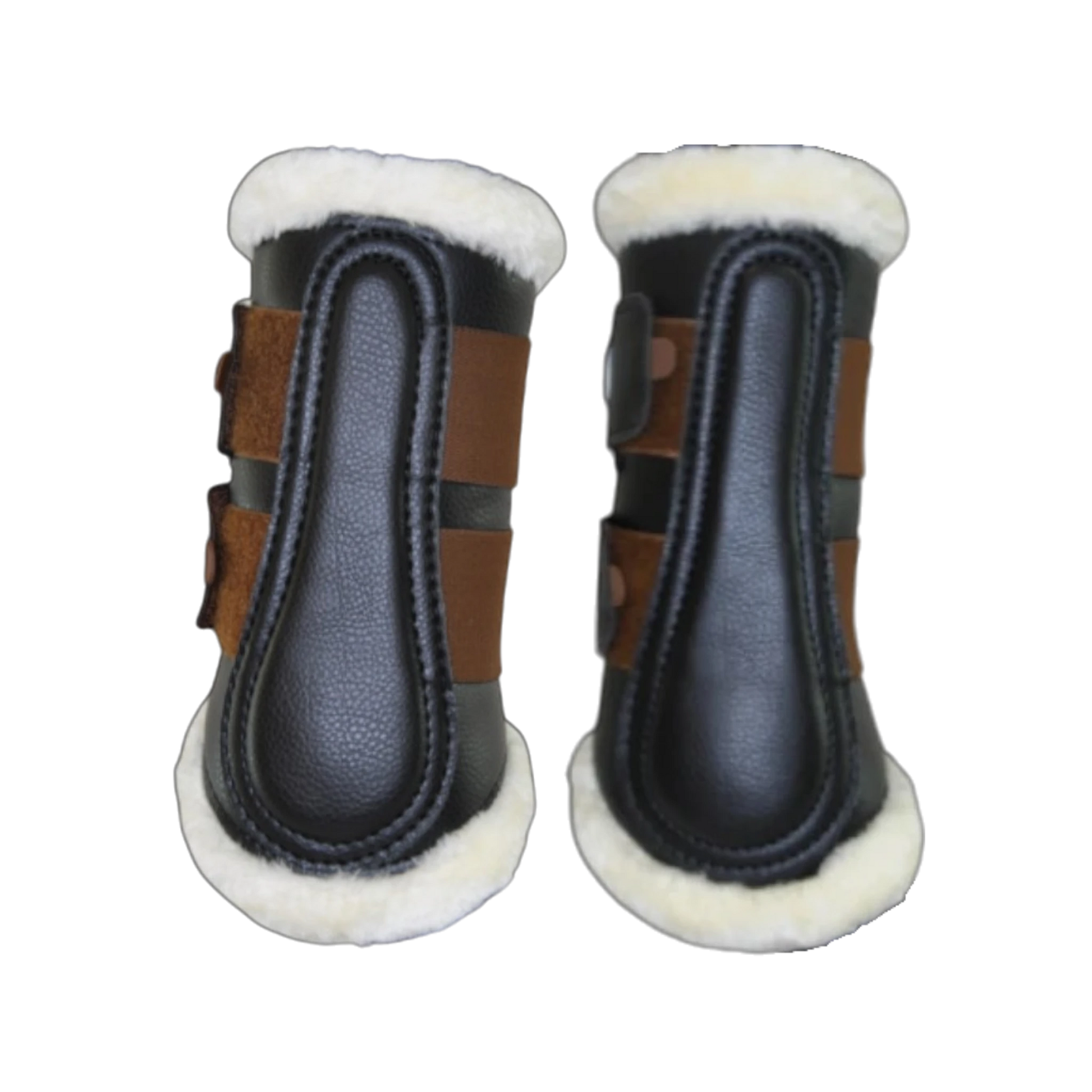 TdeT - Set guêtres dressage néoprène mouton noir tabac
