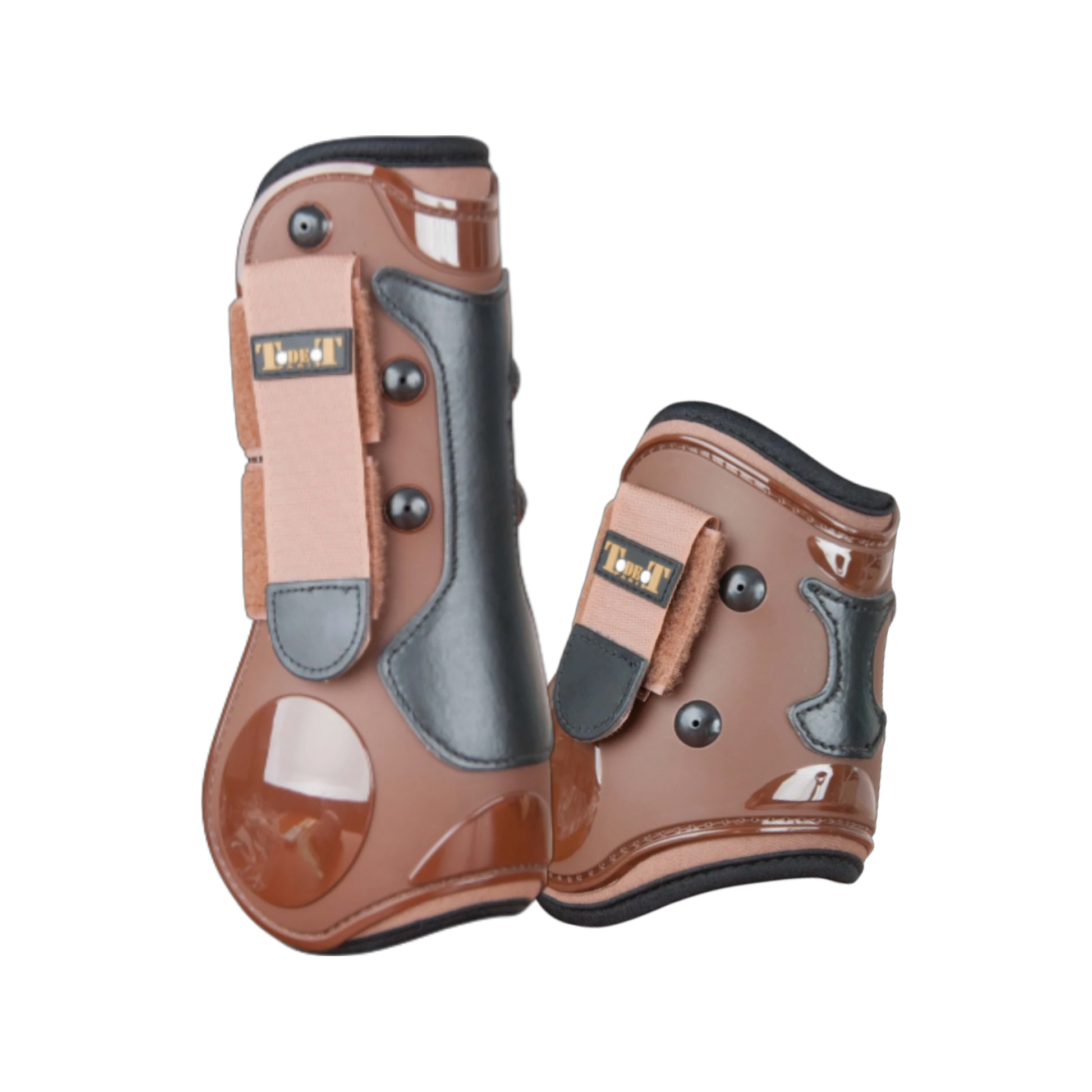 TdeT - Set guêtres et protège-boulets coque et cuir marron/ noir