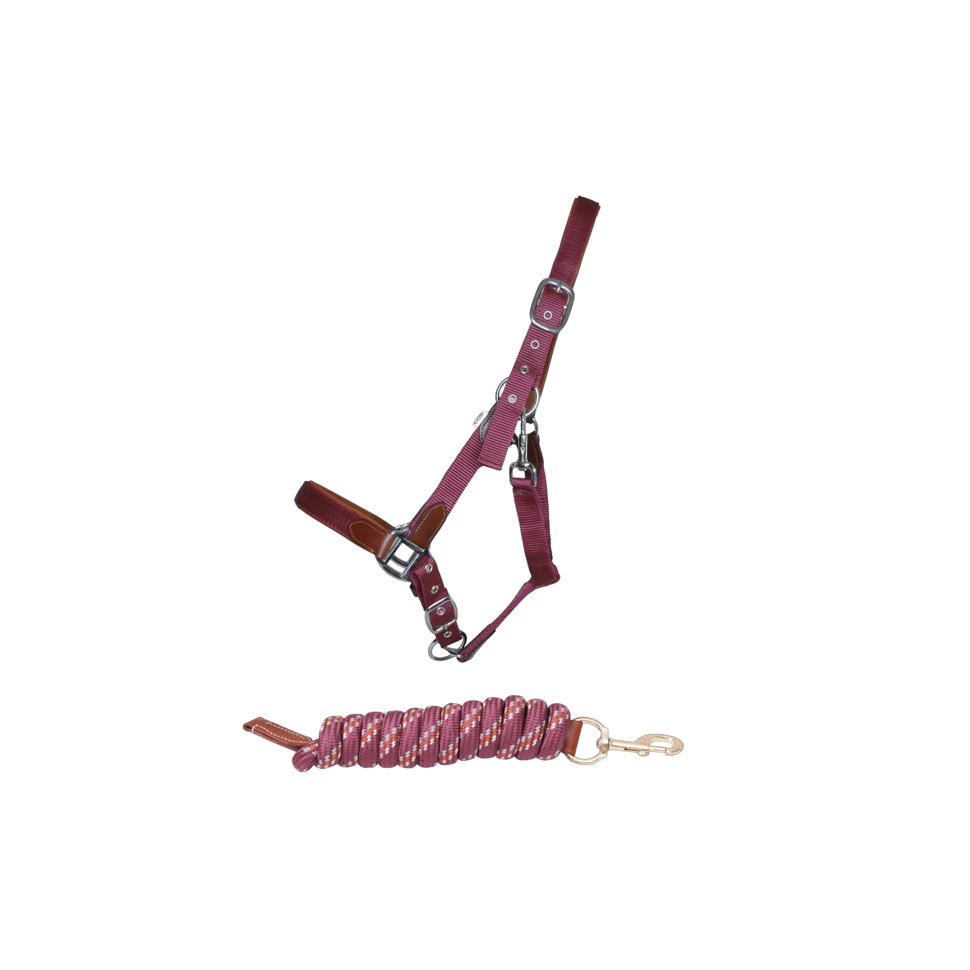 TdeT - Set licol cuir et sangle et longe ronde Luxe bordeaux