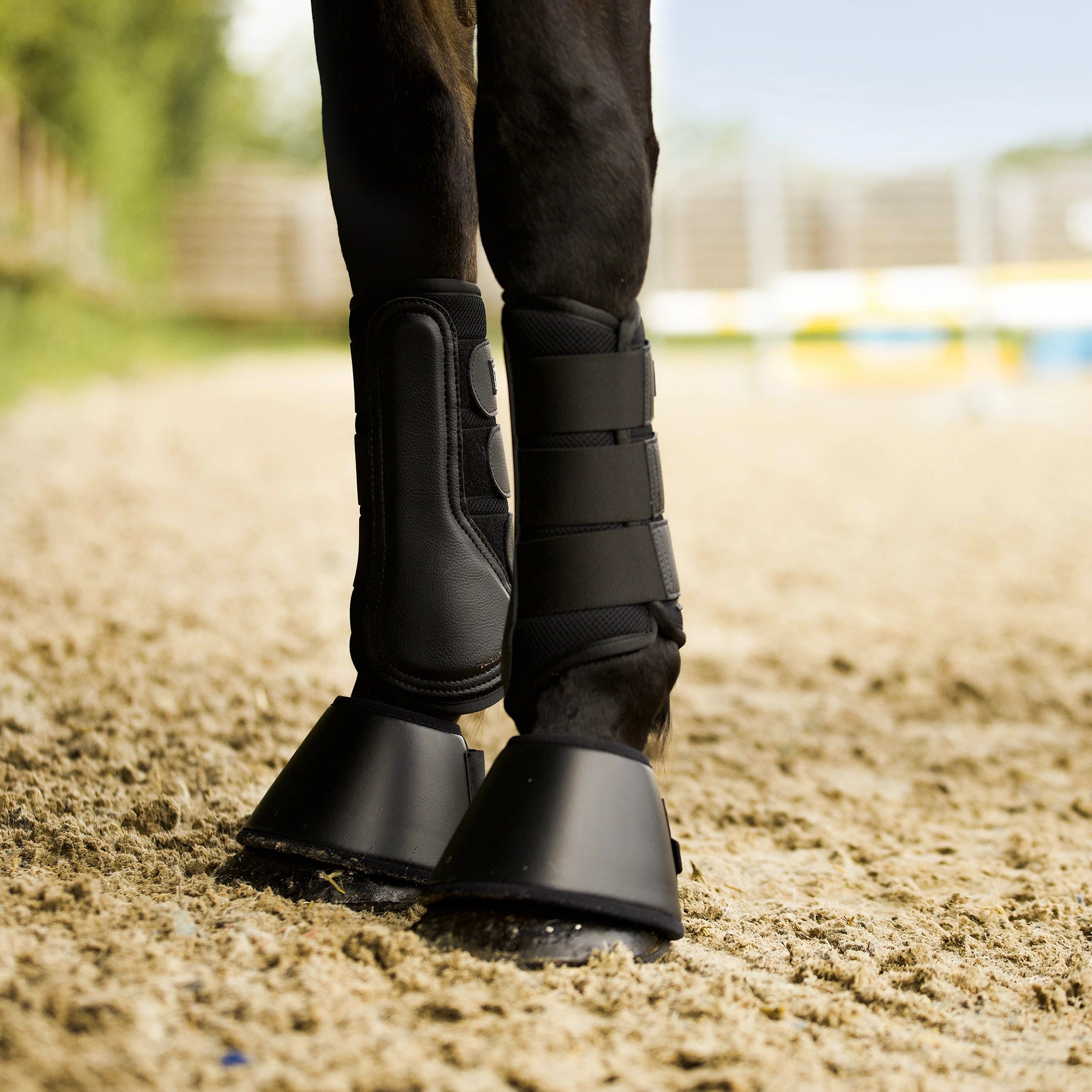 Synthetic leather neoprene velcro bell boots
