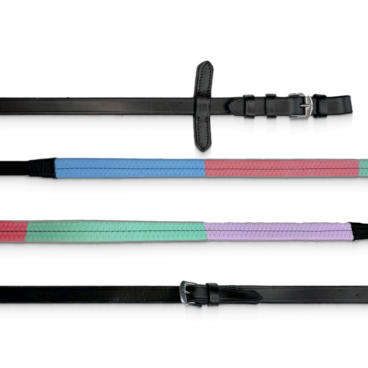 TdeT- Rênes caoutchouc éducative pastel noir