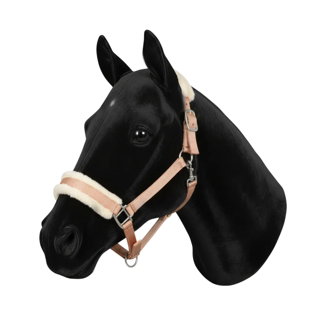 Synthetic sheep halter peach/natural